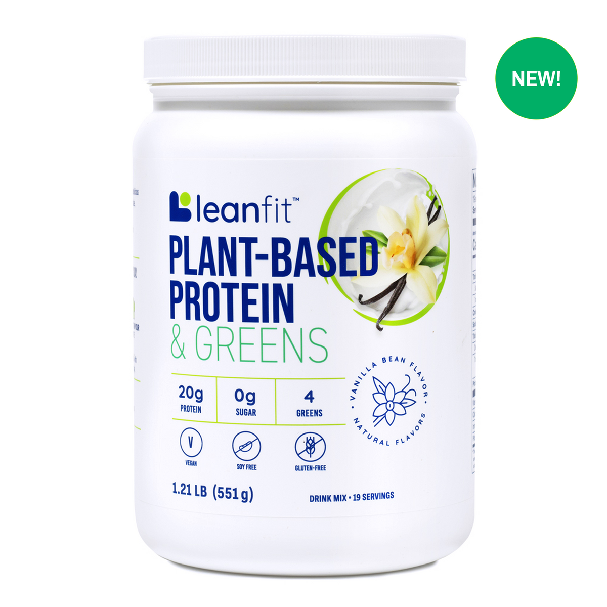 Leanfit Plant Based Protein And Greens™ Vanilla 20g Protein 4 Greens Leanfit® Us