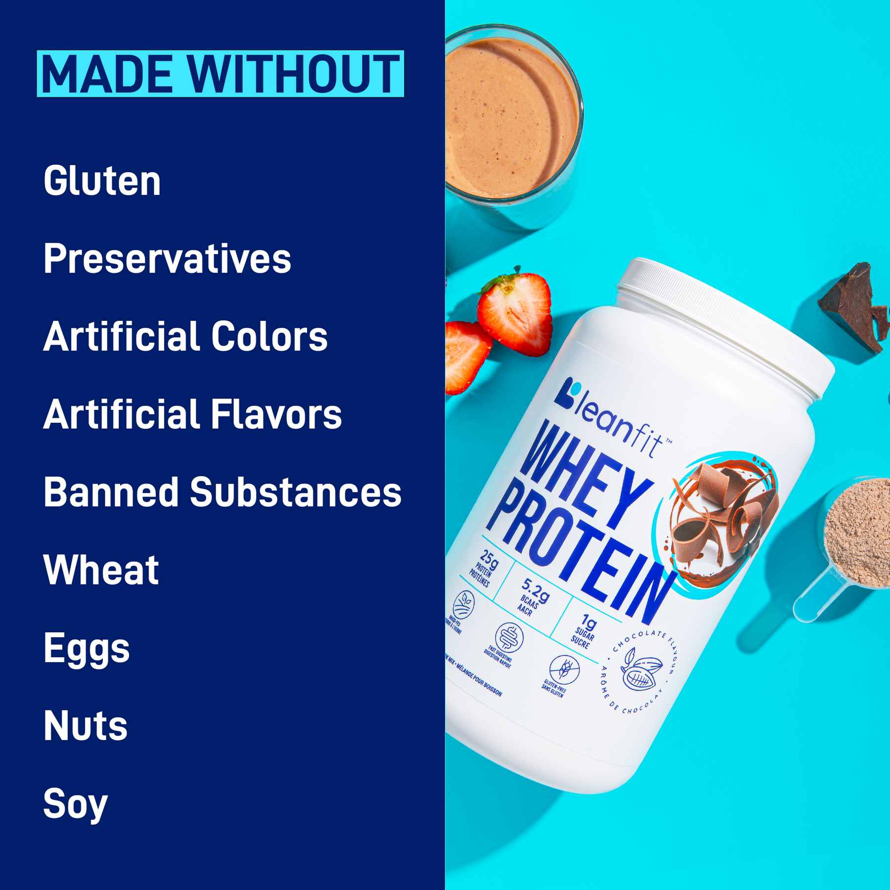 LEANFIT WHEY PROTEIN™ Chocolate GrassFed Whey Protein Powder