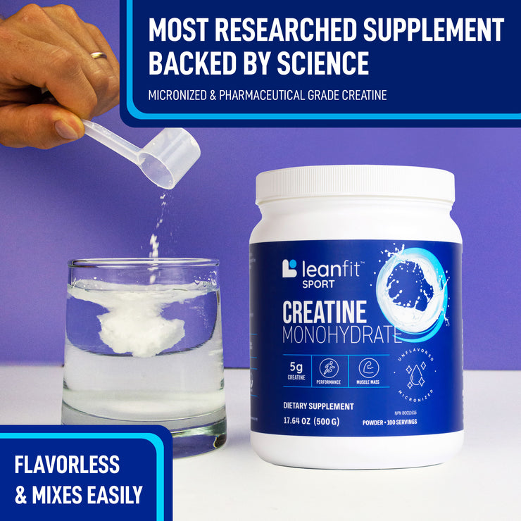 LEANFIT SPORT CREATINE MONOHYDRATE™ Unflavoured 17.64 oz